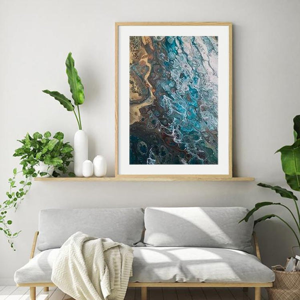 Modern Wild Sea Canvas Art-Abstract Modern Wall Art