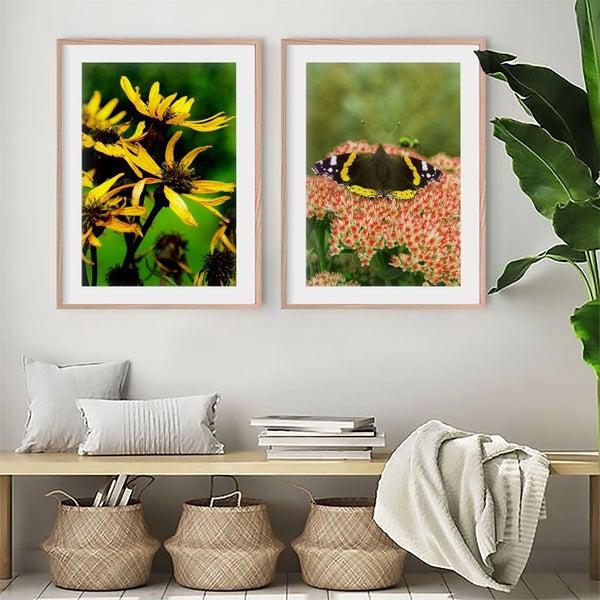 Nature Scenery Sheeps Butterfly Yellow Flowers Canvas Prints-TipTopHomeDecor