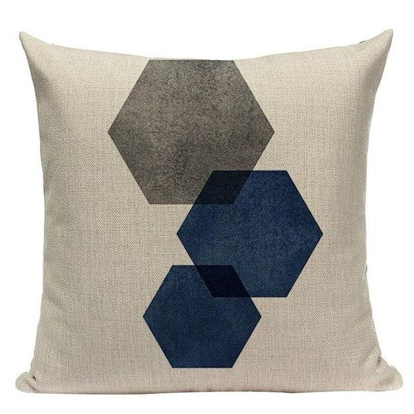 Ocean Dark Blue Geometric Coastal Pillow Cases-TipTopHomeDecor