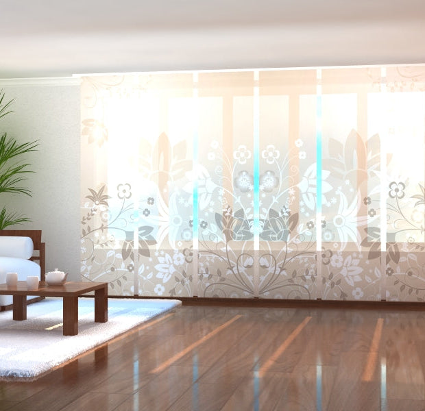 Tiptophomedecor Set of 6 Panel Blinds Abstract Designer Flowers