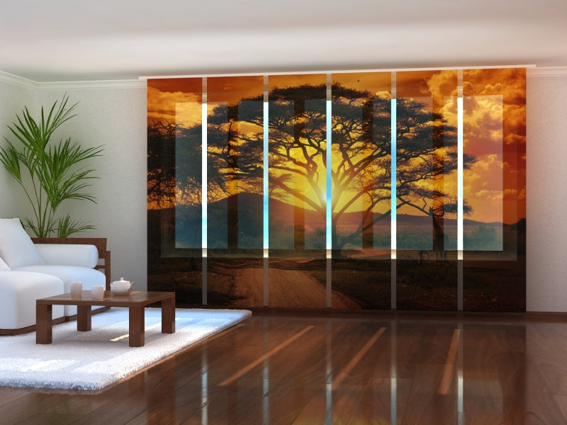 Tiptophomedecor Set of 6 Panel Blinds Africa Sunset