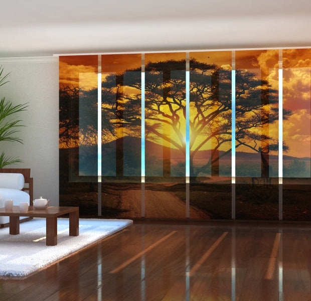 Tiptophomedecor Set of 6 Panel Blinds Africa Sunset