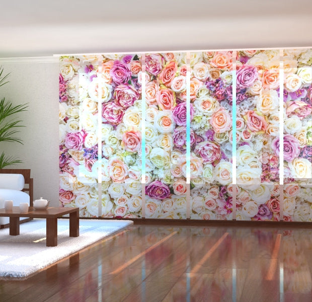Tiptophomedecor Set of 6 Panel Blinds Amazing Wall of Flowers