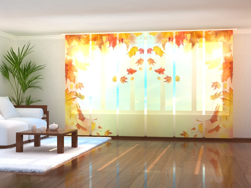 Tiptophomedecor Set of 6 Panel Blinds Autumn Falling Leaves