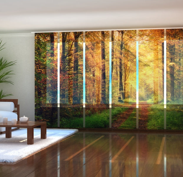 Tiptophomedecor Set of 6 Panel Blinds Autumn Road