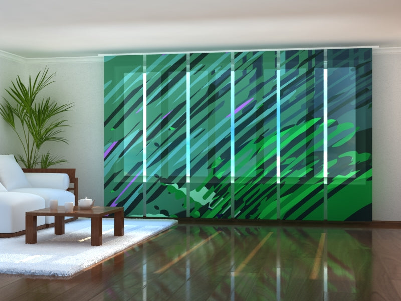 Tiptophomedecor Set of 6 Panel Blinds Beautiful Green Illustration
