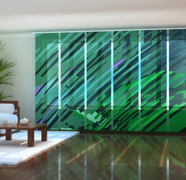 Tiptophomedecor Set of 6 Panel Blinds Beautiful Green Illustration