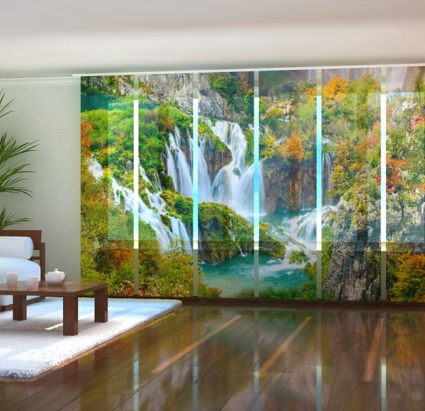 Tiptophomedecor Set of 6 Panel Blinds Beautiful Waterfalls in Croatia