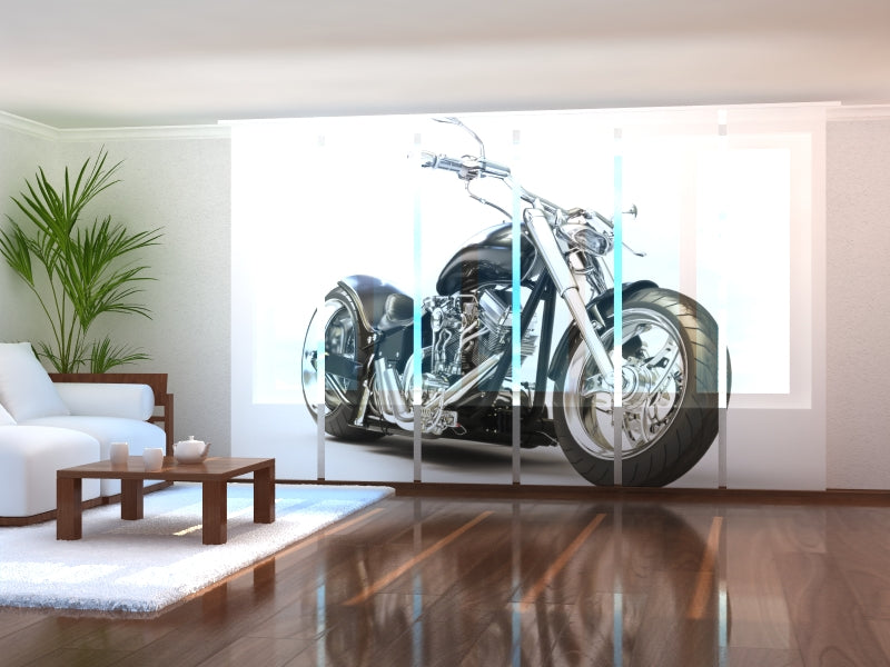 Tiptophomedecor Set of 6 Panel Blinds Black Motorbike