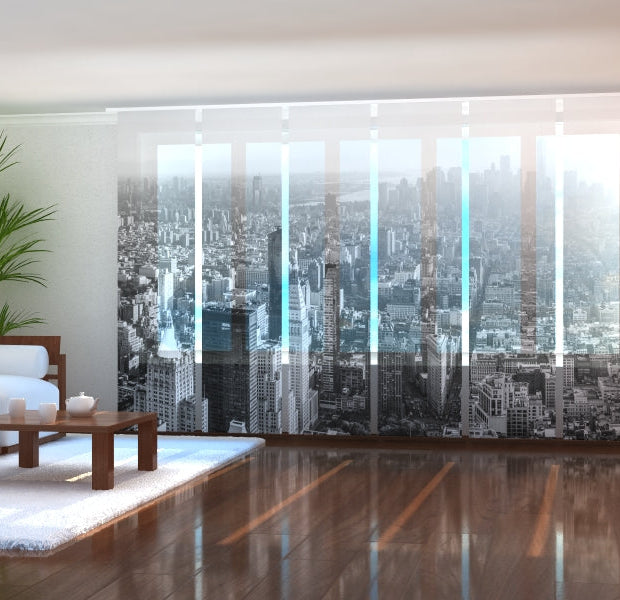 Tiptophomedecor Set of 6 Panel Blinds Black and White Manhattan