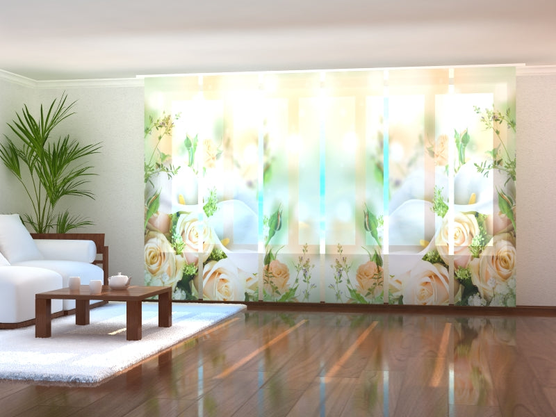 Tiptophomedecor Set of 6 Panel Blinds Bouquet of Spring Flowers