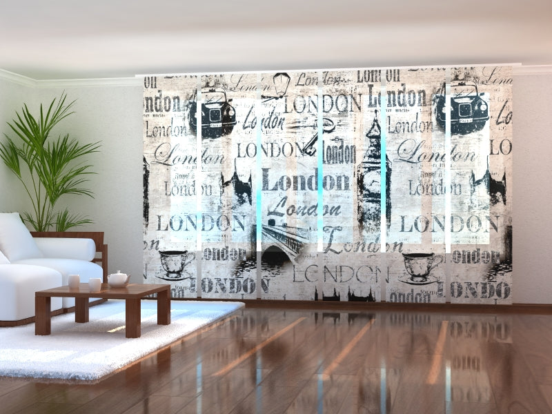 Tiptophomedecor Set of 6 Panel Blinds Collage Old London