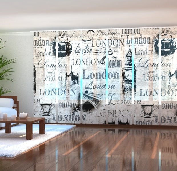 Tiptophomedecor Set of 6 Panel Blinds Collage Old London