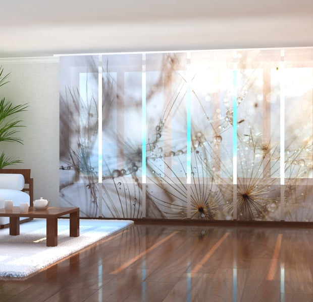 Tiptophomedecor Set of 6 Panel Blinds Delicate Dandelion Flower