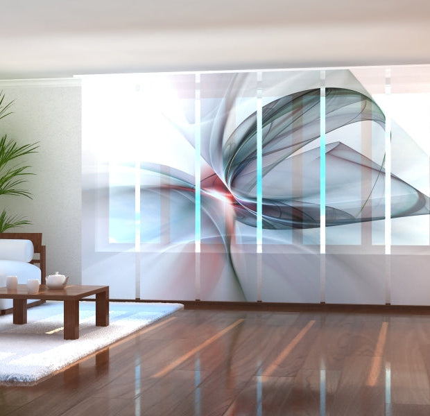 Tiptophomedecor Set of 6 Panel Blinds Elegant Black Abstraction