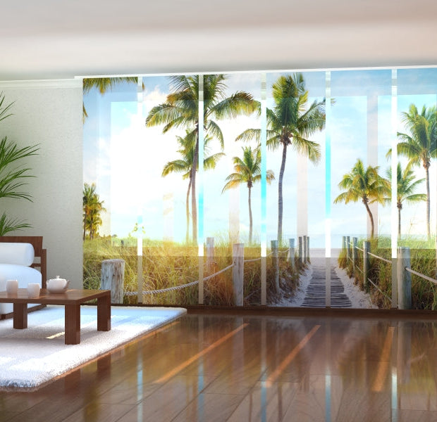 Tiptophomedecor Set of 6 Panel Blinds Footbridge to the Beach