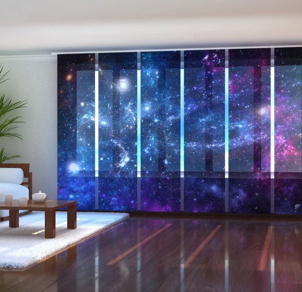 Tiptophomedecor Set of 6 Panel Blinds Galaxy and Planets