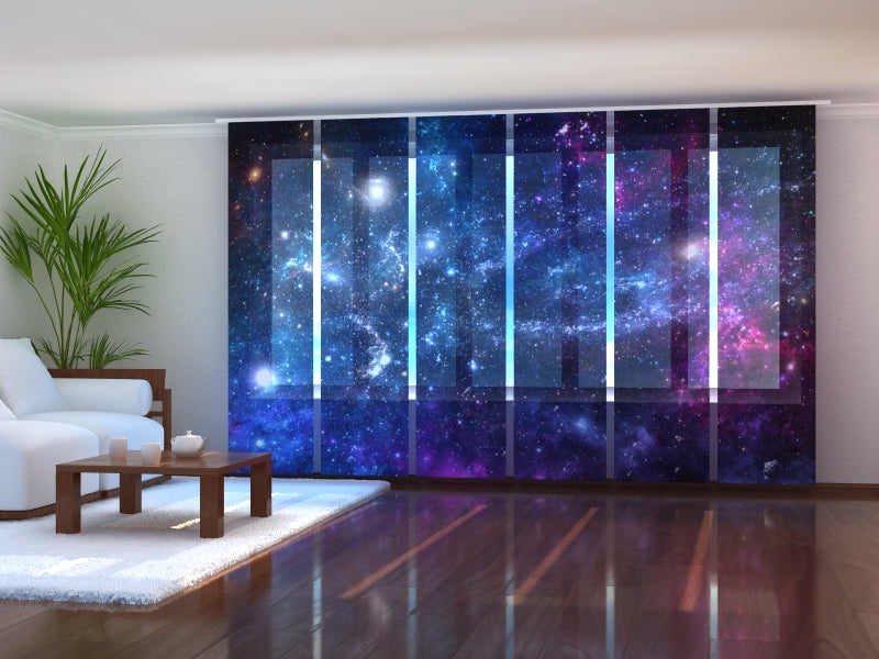 Tiptophomedecor Set of 6 Panel Blinds Galaxy and Planets
