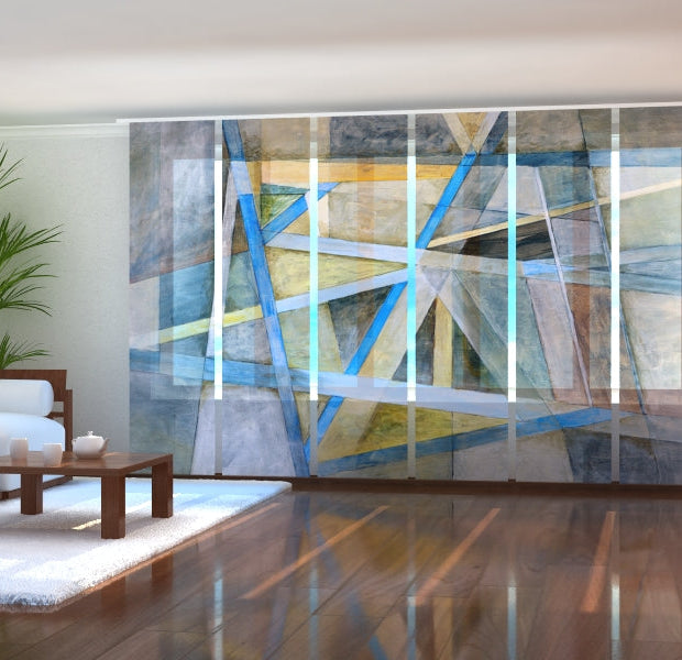 Tiptophomedecor Set of 6 Panel Blinds Geometric Abstract Lines