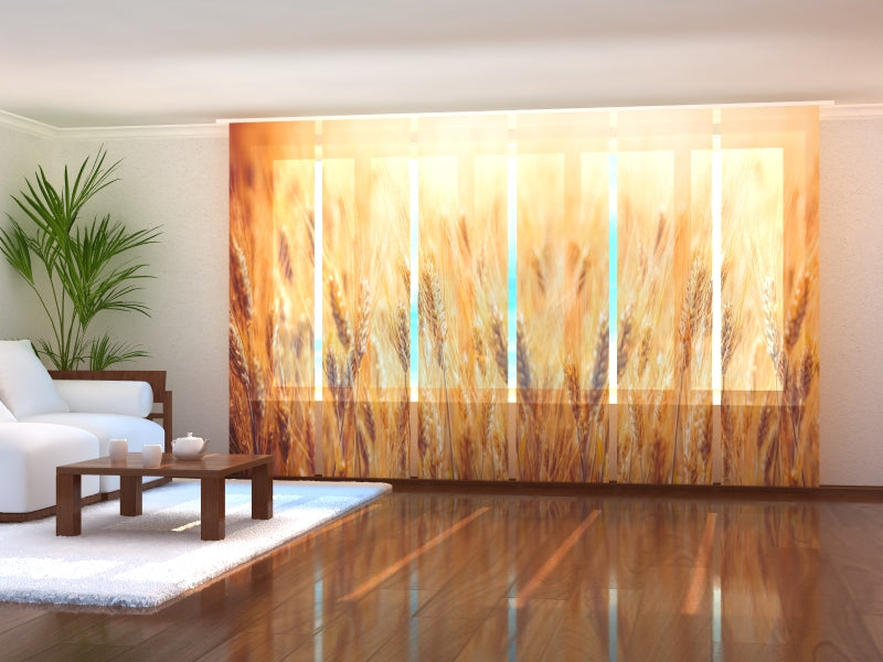 Tiptophomedecor Set of 6 Panel Blinds Golden Wheat Field