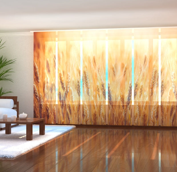 Tiptophomedecor Set of 6 Panel Blinds Golden Wheat Field