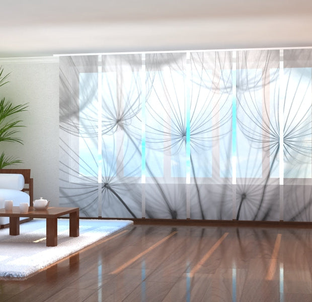 Tiptophomedecor Set of 6 Panel Blinds Gray Dandelion