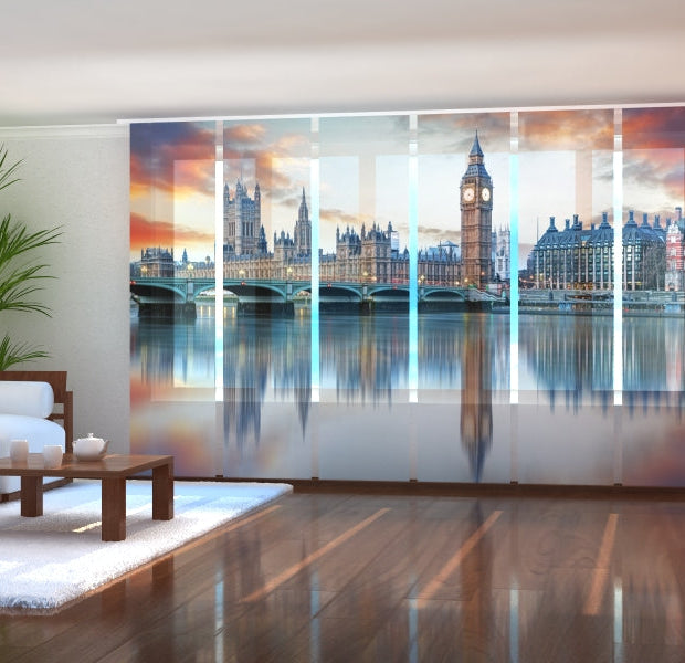 Tiptophomedecor Set of 6 Panel Blinds London Big Ben and Houses of Parliament