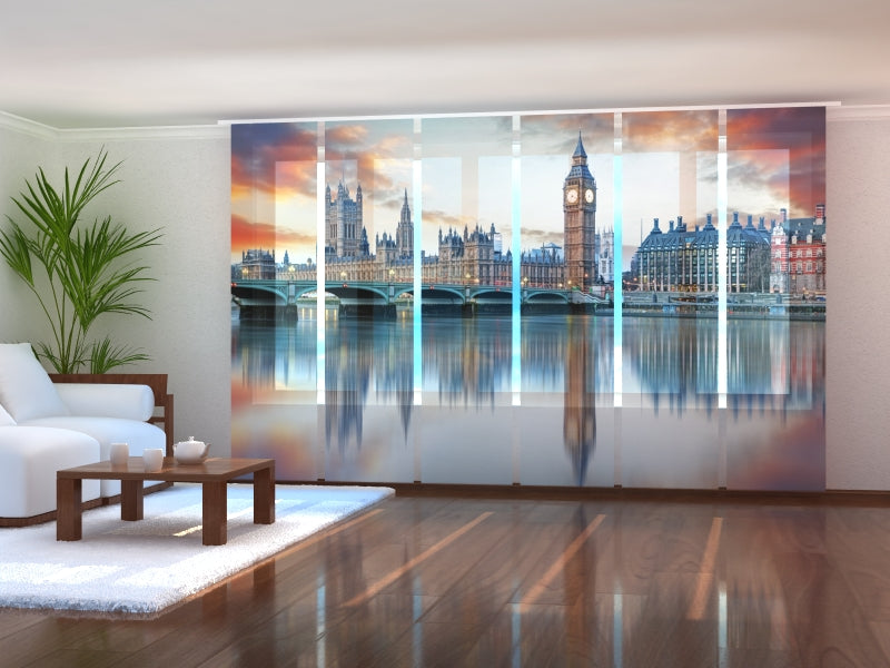 Tiptophomedecor Set of 6 Panel Blinds London Big Ben and Houses of Parliament