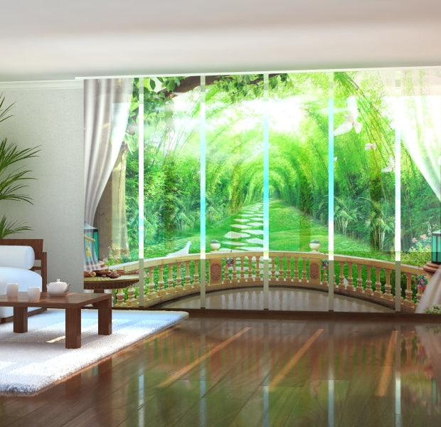 Tiptophomedecor Set of 6 Panel Blinds Lovely Terrace and White Doves