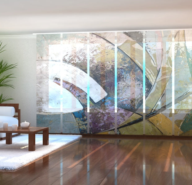 Tiptophomedecor Set of 6 Panel Blinds Modern Abstract Art Painting