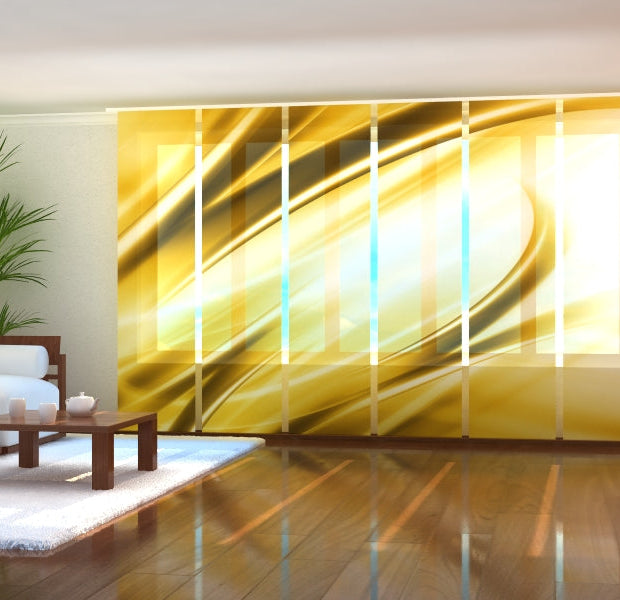 Tiptophomedecor Set of 6 Panel Blinds Modern Golden Abstraction