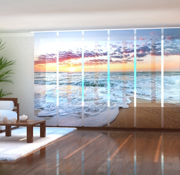 Tiptophomedecor Set of 6 Panel Blinds Ocean Sunrise