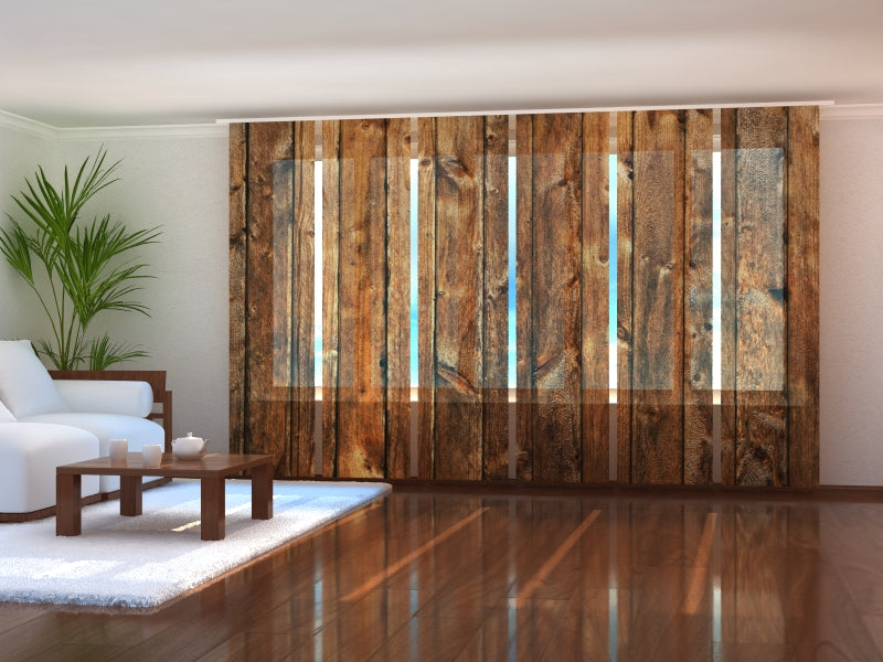 Tiptophomedecor Set of 6 Panel Blinds Old Wooden Planks