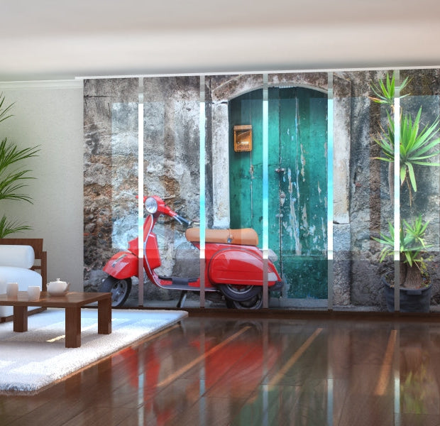 Tiptophomedecor Set of 6 Panel Blinds Red Scooter