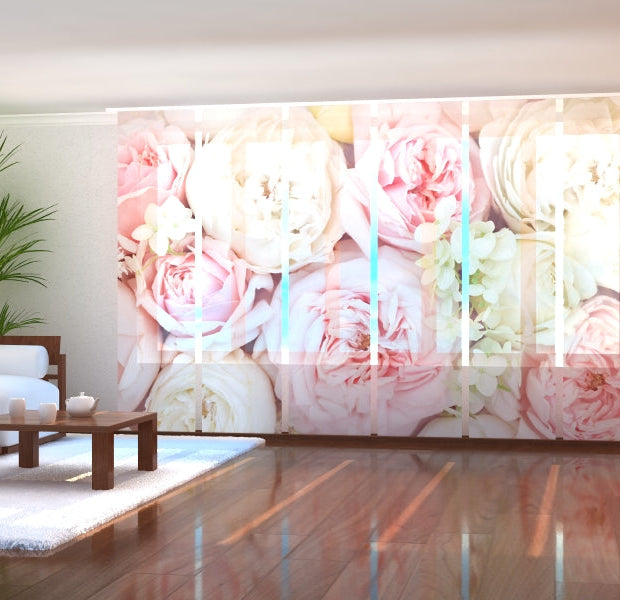 Tiptophomedecor Set of 6 Panel Blinds Summer Roses