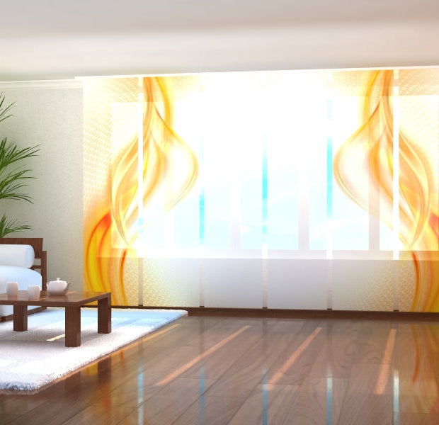 Tiptophomedecor Set of 6 Panel Blinds Sunny Abstract Waves