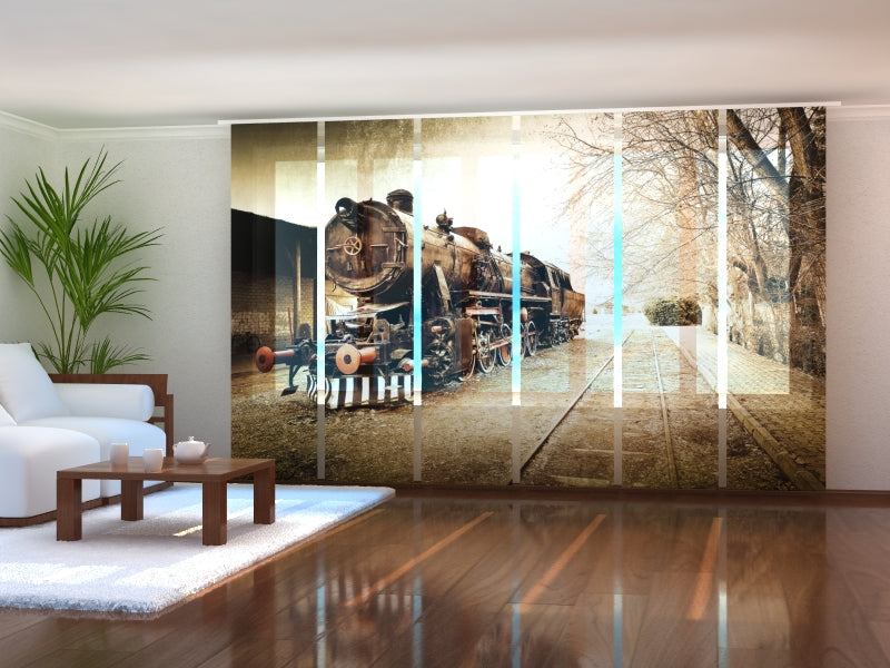 Tiptophomedecor Set of 6 Panel Blinds Vintage Train