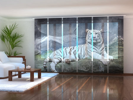 Tiptophomedecor Set of 6 Panel Blinds Tiger on a Rock