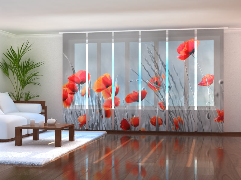 Tiptophomedecor Set of 6 Panel Blinds Wild Poppies