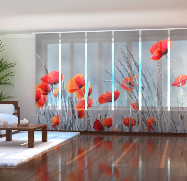 Tiptophomedecor Set of 6 Panel Blinds Wild Poppies