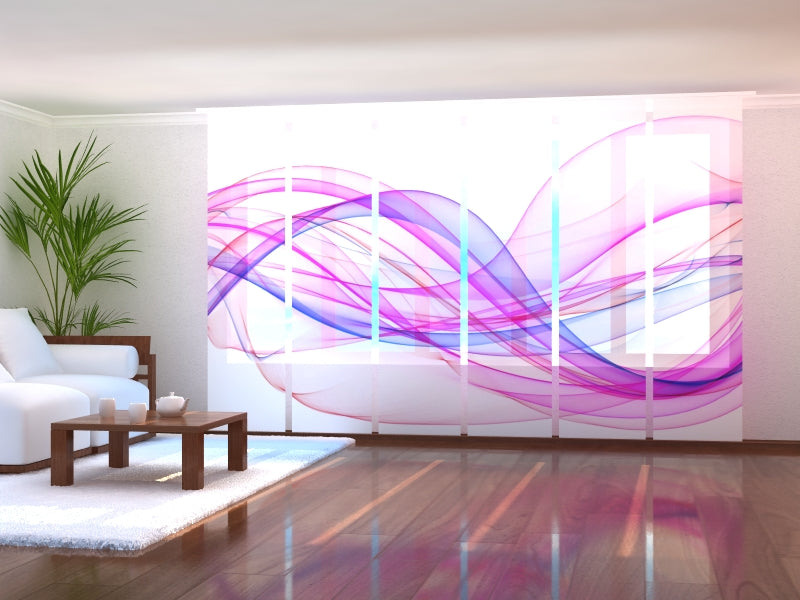Tiptophomedecor Set of 6 Panel Blinds Abstract Purple Waves