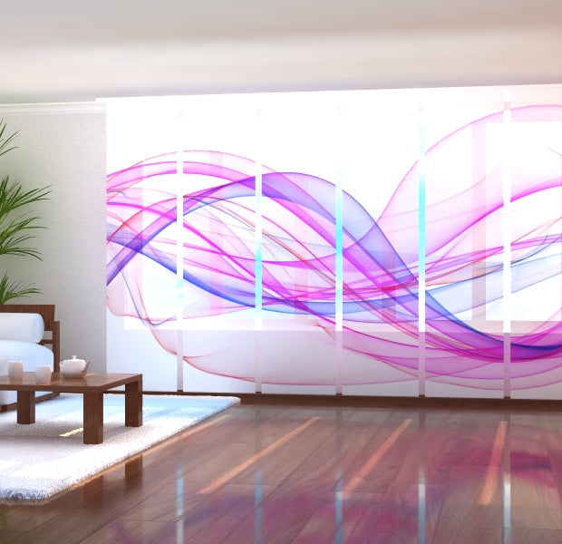 Tiptophomedecor Set of 6 Panel Blinds Abstract Purple Waves
