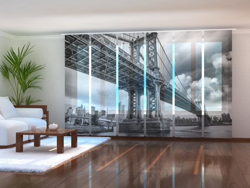 Tiptophomedecor Set of 6 Panel Blinds Black and White bridge