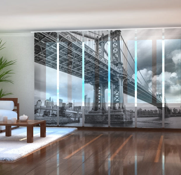 Tiptophomedecor Set of 6 Panel Blinds Black and White bridge