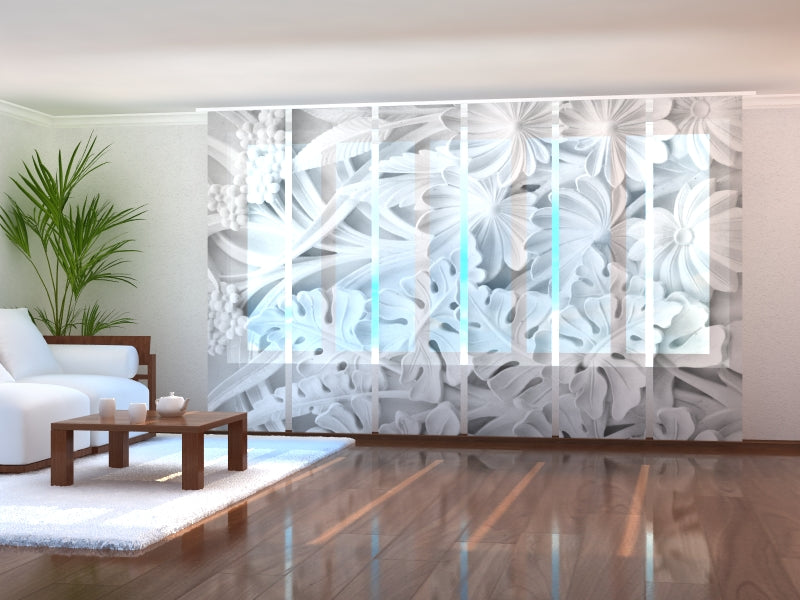 Tiptophomedecor Set of 6 Panel Blinds Floral Relief