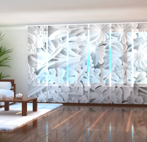 Tiptophomedecor Set of 6 Panel Blinds Floral Relief