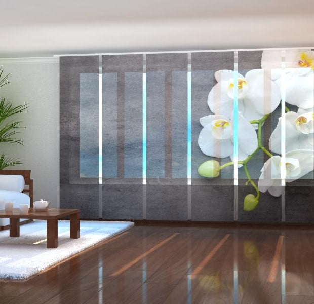 Tiptophomedecor Set of 6 Panel Blinds Gray and White