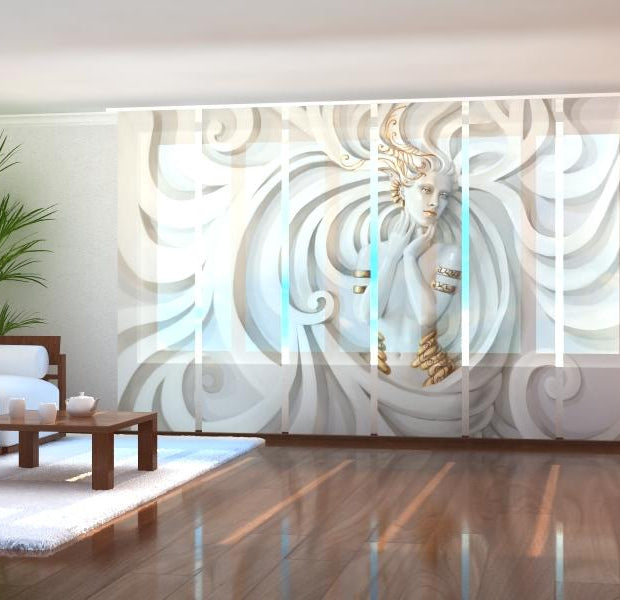 Tiptophomedecor Set of 6 Panel Blinds Greek Relief