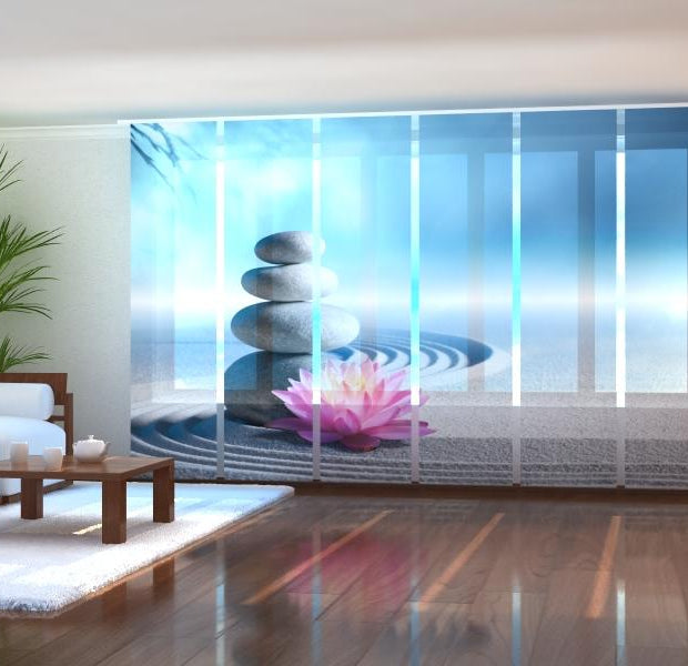 Tiptophomedecor Set of 6 Panel Blinds Lily on the Sand