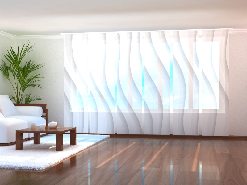 Tiptophomedecor Set of 6 Panel Blinds Lovely White Waves